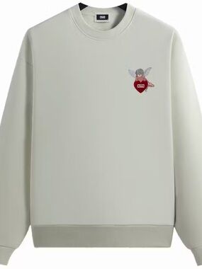 Kith Cupid IV Nelson Crewneck Sweatshirt Chalk with Cherub Heart Logo